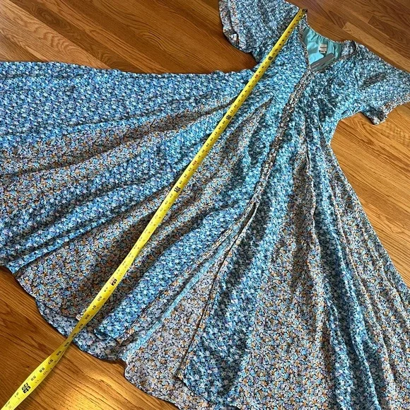 Anthropologie Blue Floral Maxi Dress - Picture 9 of 15